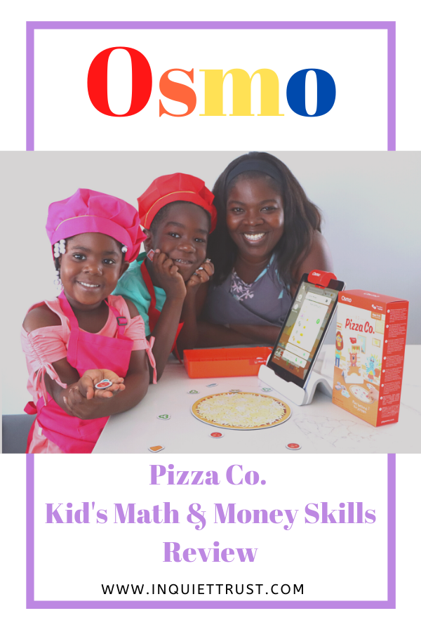 Osmo Pizza Co Pinterest Pin 1. Mother and two little chefs playing Osmo Pizza Co. 