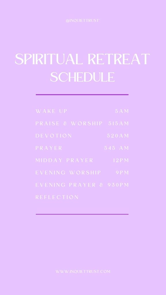 Spiritual Retreat Schedule